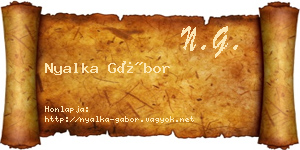 Nyalka Gábor névjegykártya
